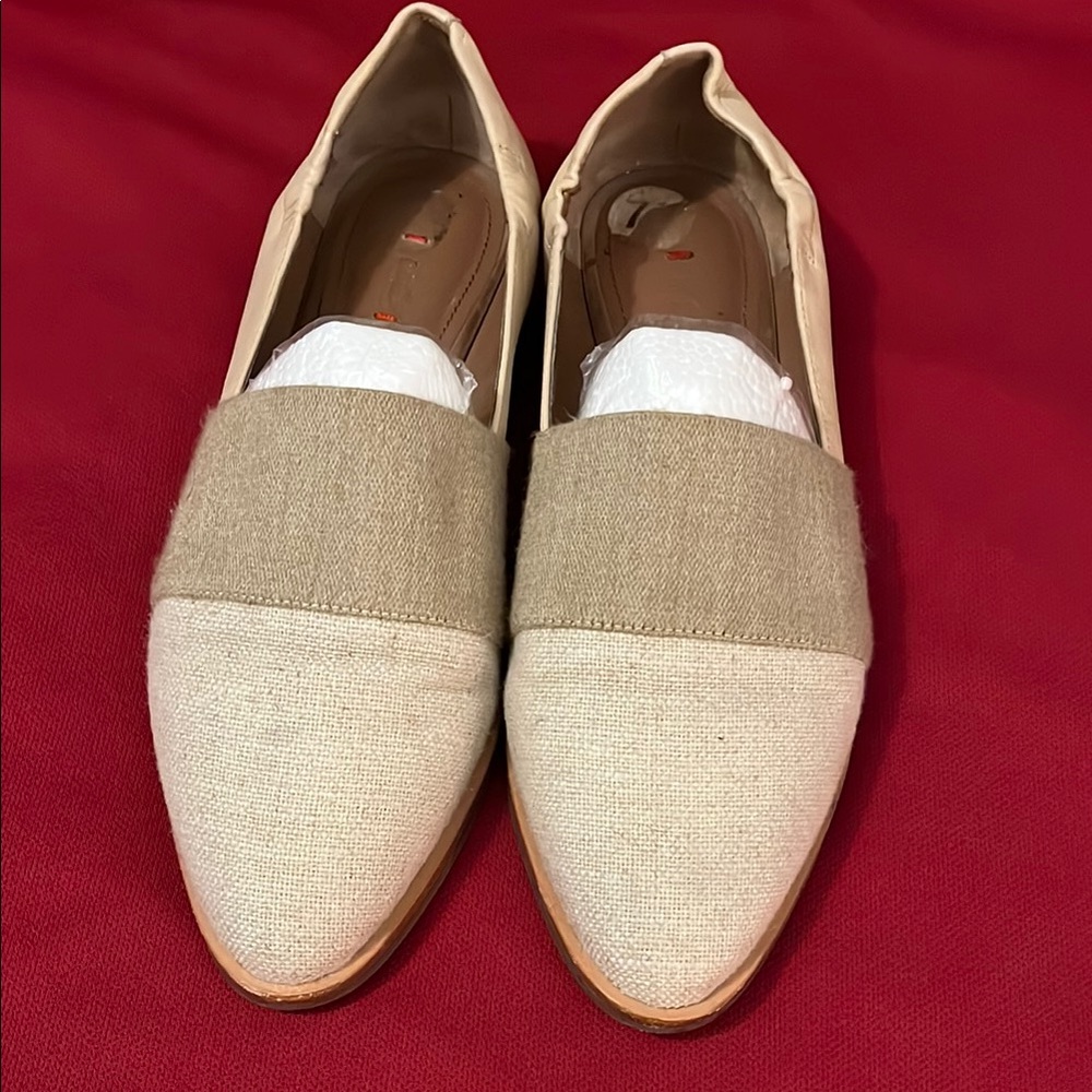 Love Cream and Tan Flats Sophisticated Loafers